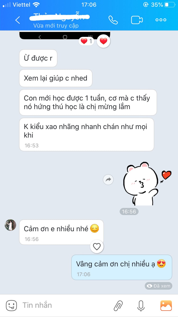  nhận xét của phụ huynh số 03